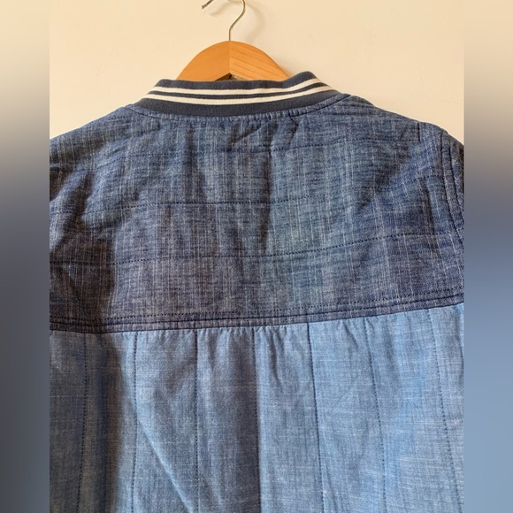 NWOT Denim Zip Up Varsity Blue Jacket w Thick Lining Kids L (12/14) - Picture 6 of 9